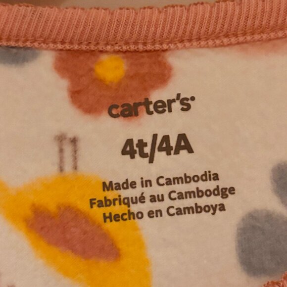 Carter’s Girl Footed Fleece Sleeper Pajamas Woodland Animals 4T - Picture 4 of 6